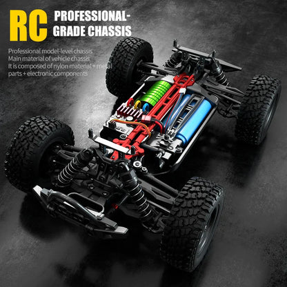 16103PRO 2.4GHz RC Car 70KM/H: Brushless 1:16 4WD Off-Road Vehicle with LED